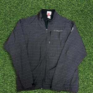 Cinch Softshell Jacket Mens Size Small Black Full Zip Western Coat Fleece Lined